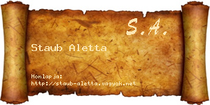 Staub Aletta névjegykártya